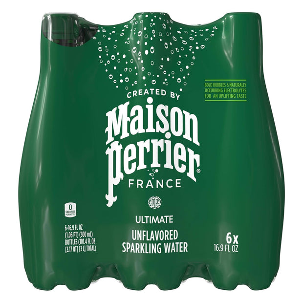 Maison Perrier Ultimate Sparkling Water, 16.9 Fl Oz Plastic Water Bottles, 6 Count 101.406 fl oz