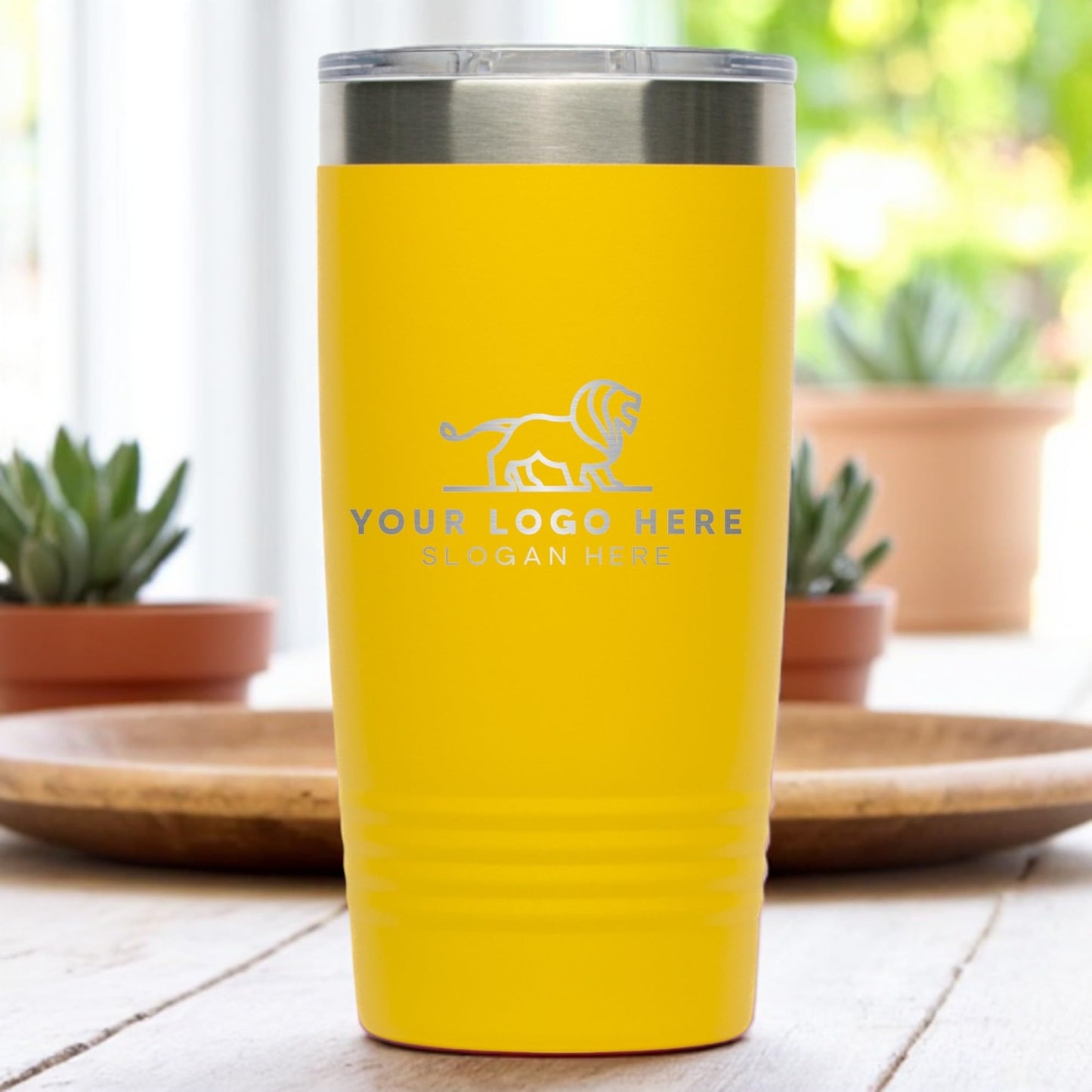 20oz Stainless Steel Tumbler - Upload Your Logo, Custom Engraved, Double Wall Vacuum Insulated Travel Mug, Ideal for Corporate Gifts, Events, and Sports Teams