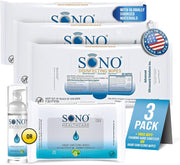SONO Disinfecting Wipes - 60 Count (Pack of 3) + Sanitizer, Travel Size, Alcohol-Free, No Bleach, Medical-Grade, Multi-Surface Cleaning for School, Office, and On-The-Go
