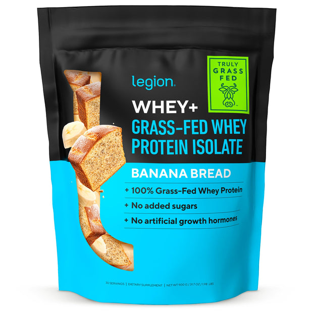 LEGION Whey+ Protein Whey Isolate from Grass Fed Cows - Whey Protein Isolate Powder Low Calorie, Non-GMO, Sugar Free, Lactose and Gluten Free, All Natural Protein Powder for Men & Women, 30 Servings