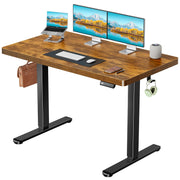 Marsail 48 x 30 Electric Standing Desk with One-Piece Desktop, Sit Stand Desk with Thickened Tabletop, Height Adjustable Stand Up Desk with Cable Management for Home Office(Frame+Desktop, 2 Packages)