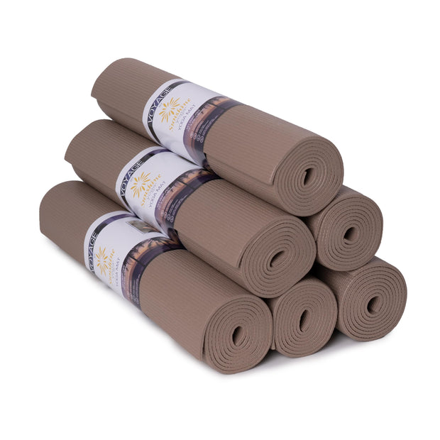 Sunshine Yoga Voyage Yoga Mat, 6 Pack, 72" x 24" Professional Studio and Gym Bulk Yoga Mats, 5mm Thick, Durable, Anti-Tear, Non Slip Fitness and Exercise Mats