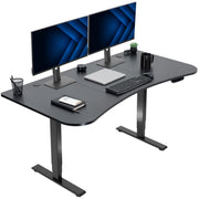 VIVO Electric 63 x 32 in Standing Desk, Memory Height Adjustment, 176 lb Frame Support, 2E Series, Black Top Black Frame, DESK-KIT-2E1B
