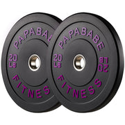 Papababe Weight Plates, 2-Inch Weights Plates Set, Floor Protective Rubber Weight Plates, 10-600lbs Bumper Plates for Barbell Strength Training & Weightlifting (Single/Pair/Full Set)