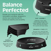 Retrospec Luna Exercise Ball with Pump - Anti-Burst Fitness Equipment for Yoga, Core Training & Stability - Home Gym Swiss Ball for Office & Pregnancy