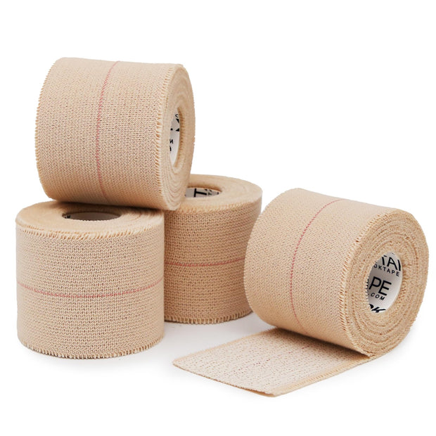 OK TAPE Elastic Adhesive Tape Bandage Tape Wrap - 4 Rolls, Flexible Stretch Bandages for Sports Ankle, Knee and Wrist Sprains (Beige,2 Inch Wide)