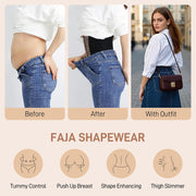 Women's Fajas Colombianas Shapewear Tummy Control Body Shaper Leopard Printed High Compression Garment SW11, Black