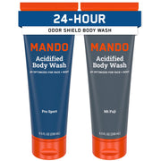 Mando Odor Shield Body Wash - 24 Hour Control - Removes Odor Better than Soap - SLS and Paraben Free, Skin Safe - 8.5 Ounce (Pro Sport)