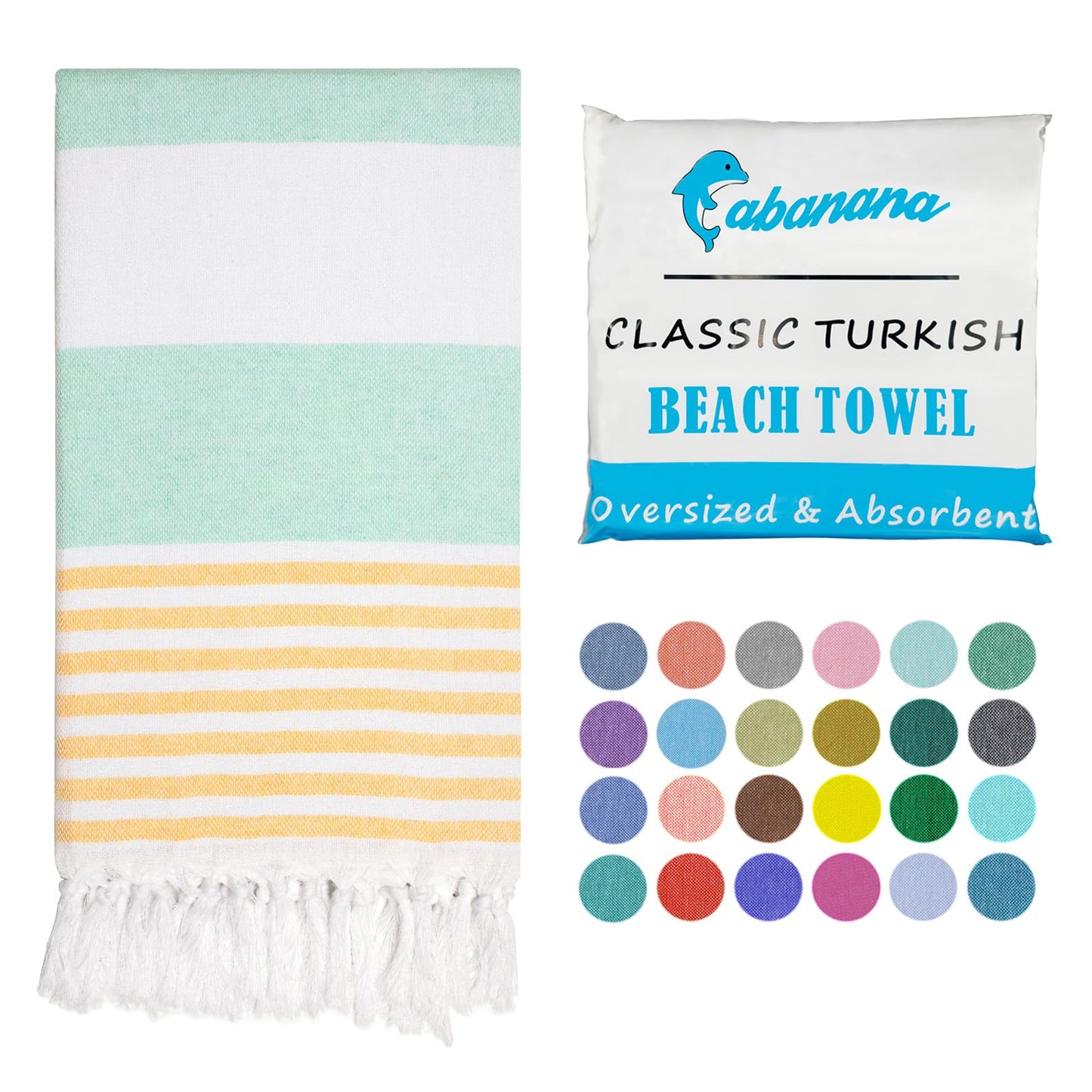 cabanana Turkish Beach Towel Oversized - 39"x71" Quick Dry Sand Free Thin Beach Towels for Adults,Extra Large Cotton Lightweigh Travel Towel for Beach Accessories (Coral)