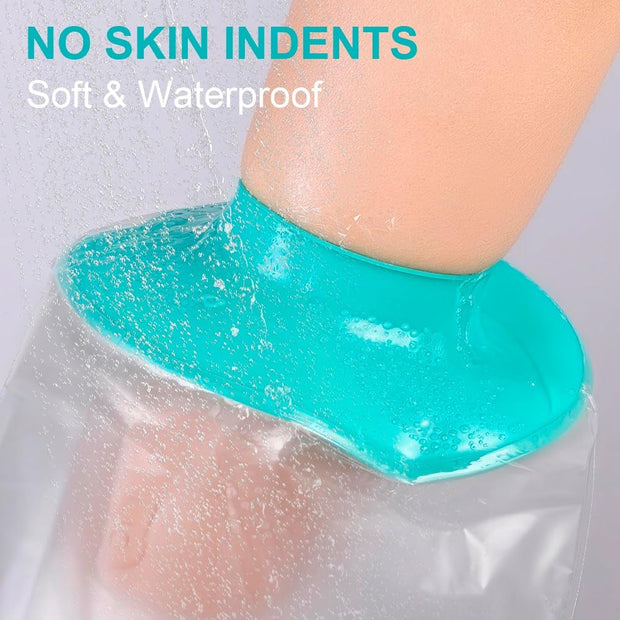 Waterproof Leg Cast Cover for Showering, Reusable Shower Sleeve for Lower Leg After Surgery, Watertight Non-Slip Adult Fracture Protector Bag, Water Proof Medical Covers for Calf/Ankle/Wound/Bandages