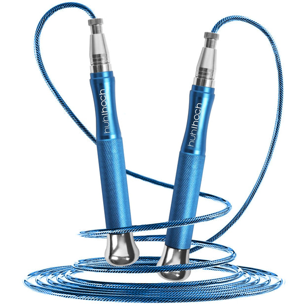 Speed Weighted Jump Rope with Secure Lock Mechanism, 360° Smooth Swivel, Non-Slip Matte Textured Handles, Features 2 Performance Cords for Effective Fitness Workouts