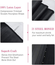 YIANNA Waist Trainer for Women Latex Underbust Waist Corsets Cincher Hourglass Body Shaper 4 Hooks