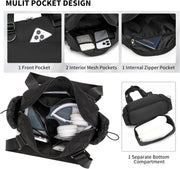 Small Gym Bag for Women,Mini Gym Duffle Bag with Independent Compartment Lightweight Gym Tote Bag Sport Duffle Bag for Travel Workout Dance Yoga-Black