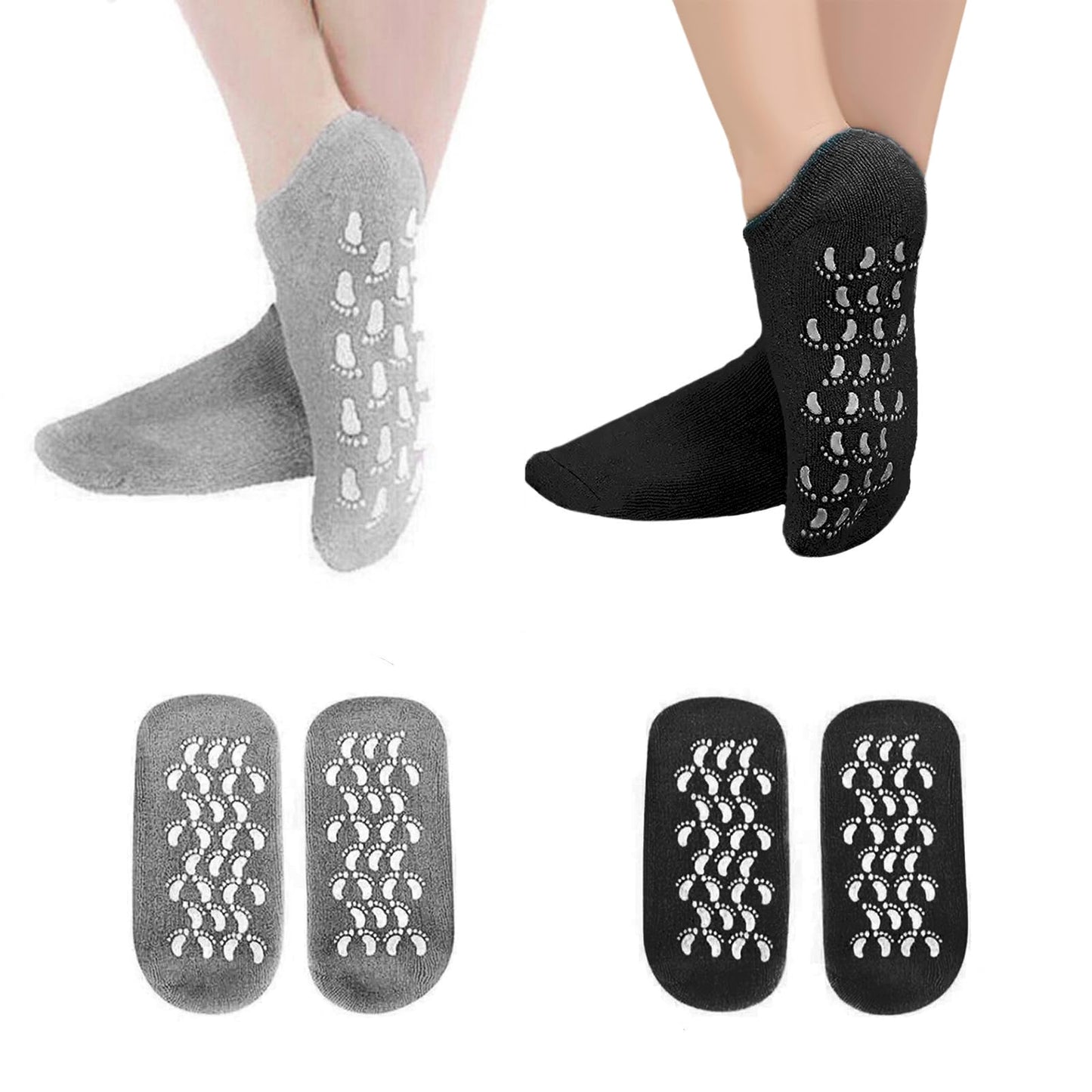 Moisturizing Socks, 2 Pairs Moisturizing Gel Socks，Soft Feet Moisturizer Spa & Pedicure Socks for Dry Cracked Heels, Calluses,Gel Spa Socks for Repairing (Blue&Pink)