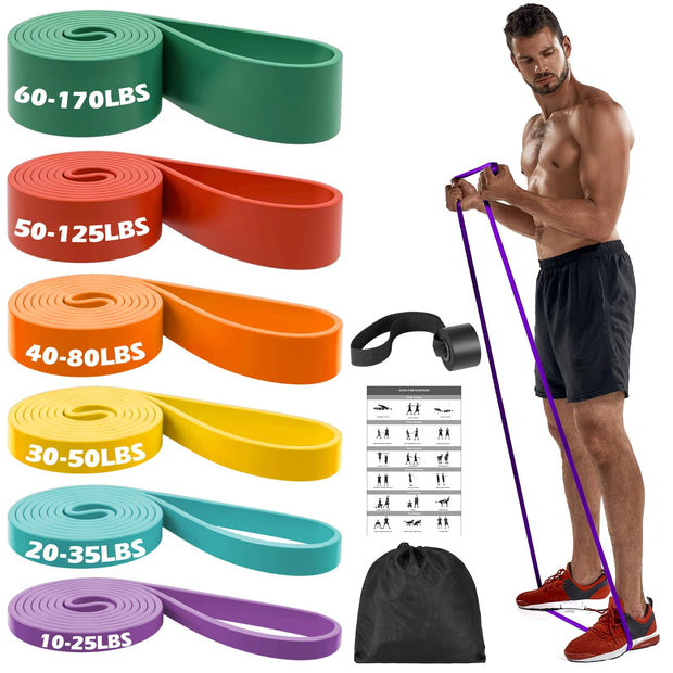 Zacro Resistance Bands, 6 Resistance Levels Pull Up Assistance Bands, Exercise Bands for Men&Women, Heavy Duty Resistance Band Set with Door Anchor, for Working Out, Muscle Training, Physical Therapy