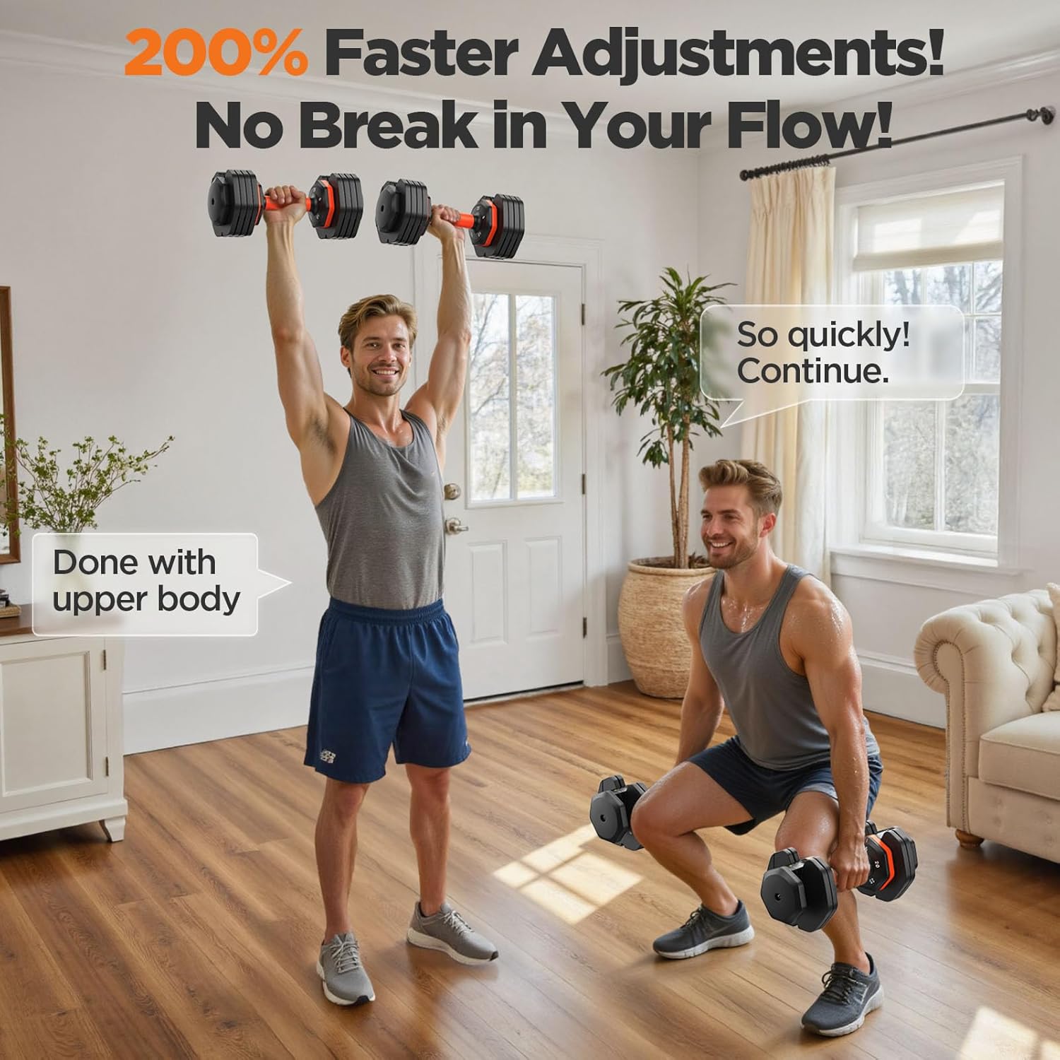 2025 Updated Adjustable Dumbbell Set of 2, 110lbs/50lbs Weights Dumbbell Set with Storage Box, 25lbs/55lbs Adjustable Weights with Anti-slip Silicone Grip, Weight Set For Home Gym Suit both Men and Women