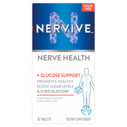 Nervive Nerve Health Glucose Support Tablets, Alpha Lipoic Acid, Chromium Picolinate, Vitamin B12, B6, B1, 30 Tablets