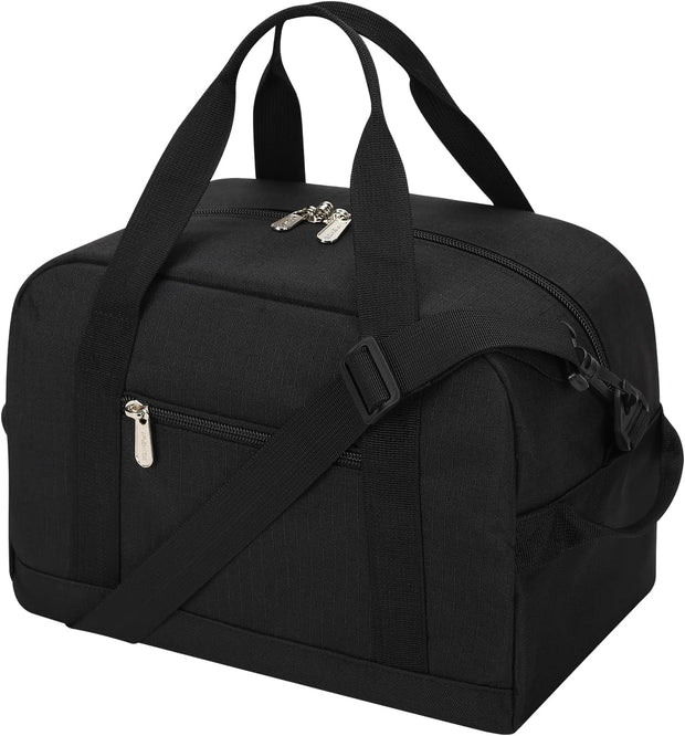 Small Gym Bag Carry On Bag - 12 in Mini Duffle Bag Lightweight for Overnight Travel（Black）