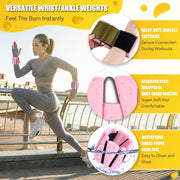 Wrist Ankle Weights Bangles 4lb/2lb for Women, Adjustable Silicone Pilates Weights Bracelet, Heavy Duty Fasteners Wearable Arm & Leg Weights for Yoga, Pilates, Barre, Walking and Gym (Set of 2)