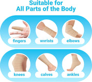 OK TAPE Elastic Adhesive Tape Bandage Tape Wrap - 4 Rolls, Flexible Stretch Bandages for Sports Ankle, Knee and Wrist Sprains (Beige,2 Inch Wide)