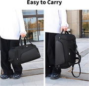 Waterproof Gym Bag with Shoe & Wet Compartment for Men/Women,Sports Duffle Bags for Workout/Fitness/Travel(Black,20"x11"x11")