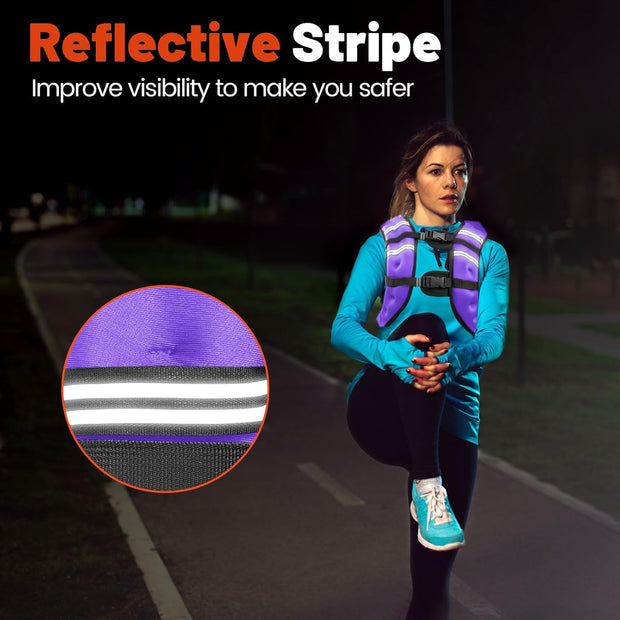 Weighted Vest, 6lb/8lb/12lb/16lb/20lb/25lb/30lb Weight Vest for Men Women, Body Weight Vests Adjustable with Reflective Stripe for Strength Training, Running, Training Workout, Jogging, Walking