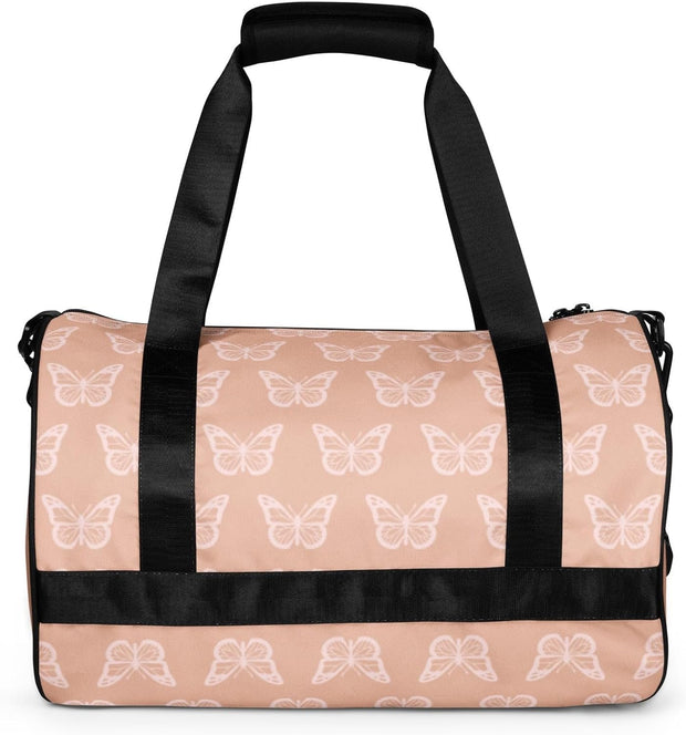 Nxt Moda Butterfly Crossbody Duffle Overnight Travel Carry On Gym Bag Women Sports Fitness Inside & Outside Pocket Cute Fashion Animal Print Shoulder Pads Water Proof Machine Washable (Zinn)