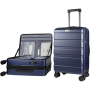 KROSER Carry On Luggage with Spinner Wheels & Built-in TSA Lock, Expandable Top Loading Hard Shell Suitcase Large Capacity Durable Rolling Luggage with USB Port, Carry-On 20-Inch, Dark Green