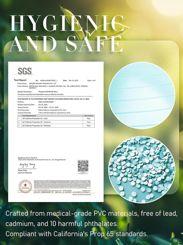 Yoga Ball for Exercise, Pilates Set, 4 Sizes Fitness Ball for Workout, Birthing, Pregnancy, Physical Therapy- Pump Included