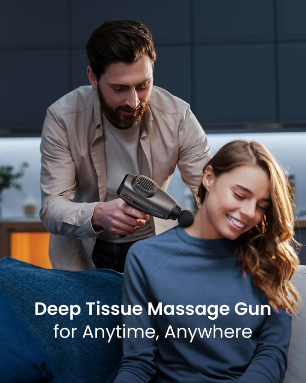 RENPHO Massage Gun Deep Tissue, Percussion Muscle Massage Gun for Athletes, Electric Handheld Massager Gun for Pain Relief Relax 6 Massage Head, 15 Speed (Black)