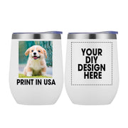 Personalized Custom Tumbler Print in USA 20oz Stainless Steel Coffee Cup with Lid & Straw Double Wall Insulated Tumbler with Colorful Text Logo Photo