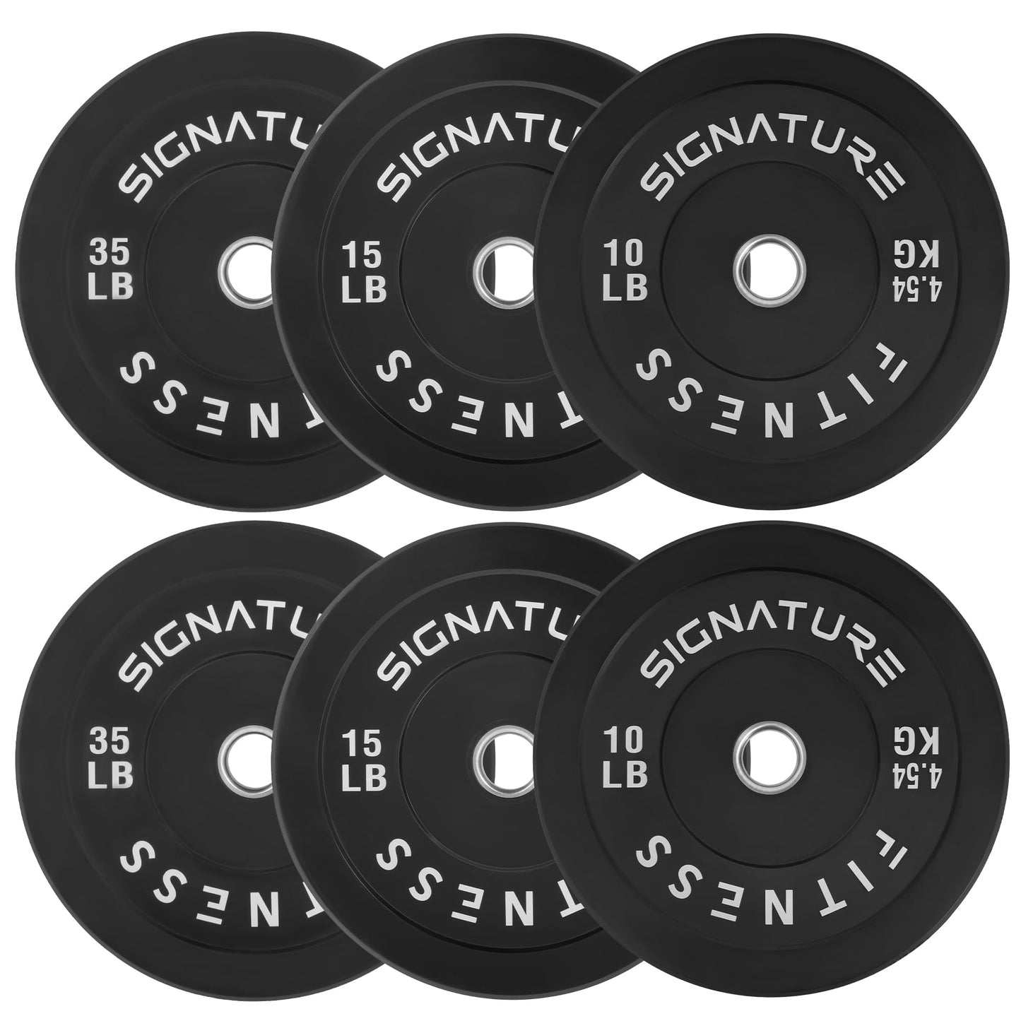 2" Olympic Bumper Plate Weight Plates with Steel Hub, Pair, Updated