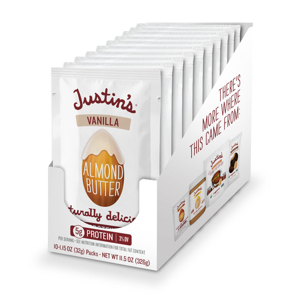 Justin's Honey Almond Butter Squeeze Packs, Gluten-free, Non-GMO, Sustainably Sourced, 1.15 Ounce (10 Pack)