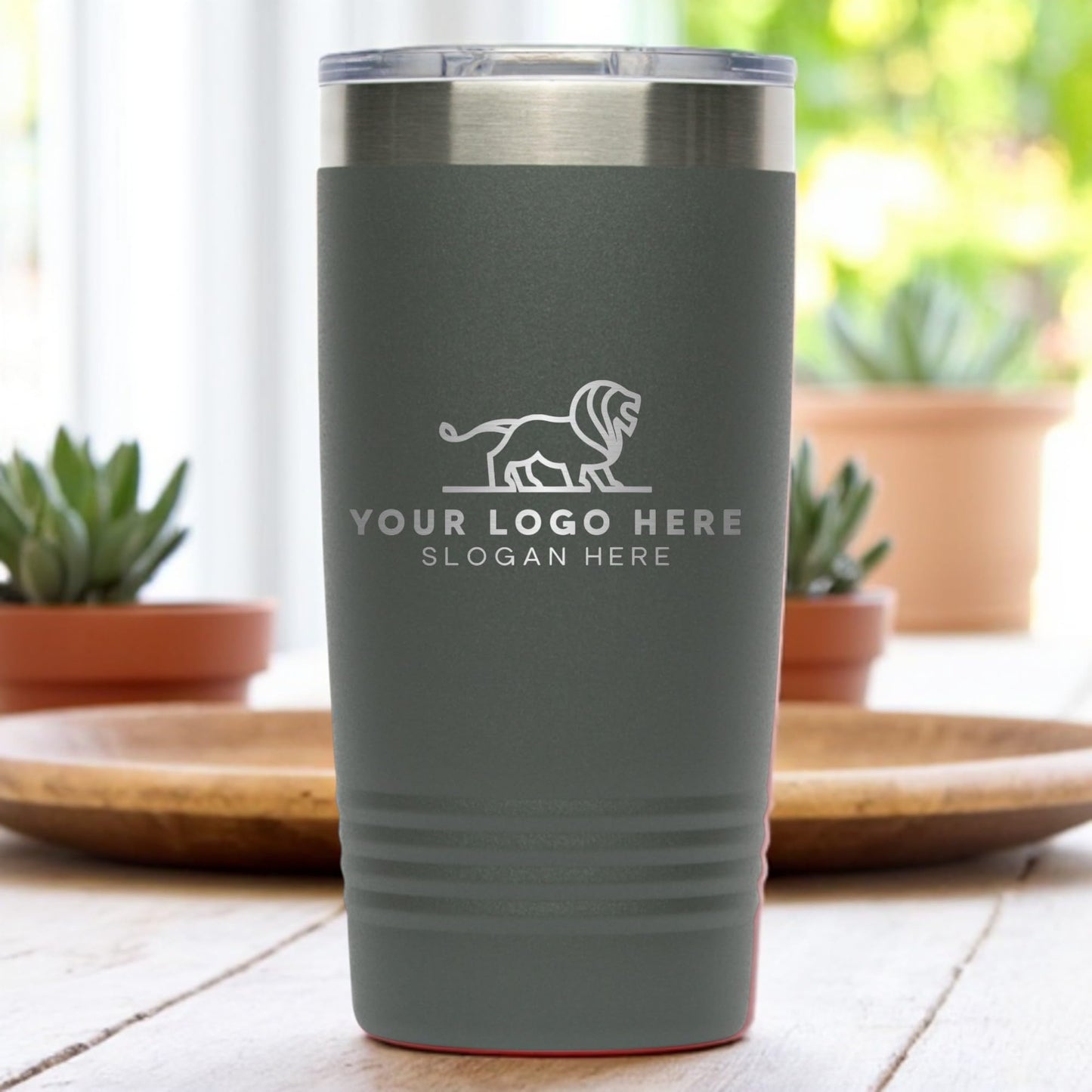 20oz Stainless Steel Tumbler - Upload Your Logo, Custom Engraved, Double Wall Vacuum Insulated Travel Mug, Ideal for Corporate Gifts, Events, and Sports Teams