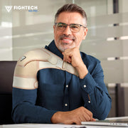 Shoulder Brace - Support & Injury Prevention Brace- Joint Pain Releaser- Shoulder Compression Wrap Strap - Adjustable Injury Accessories for Shoulders - Premium Quality Strap by FIGHTECH (Pink, L-XL)