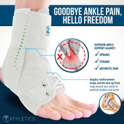 Z ATHLETICS Ankle Brace for Women & Men - Lace Up Adjustable Support with Side Stabilizers for Sprained Ankle, Achilles Tendonitis Relief | Basketball, Volleyball, Running & Sports Recovery
