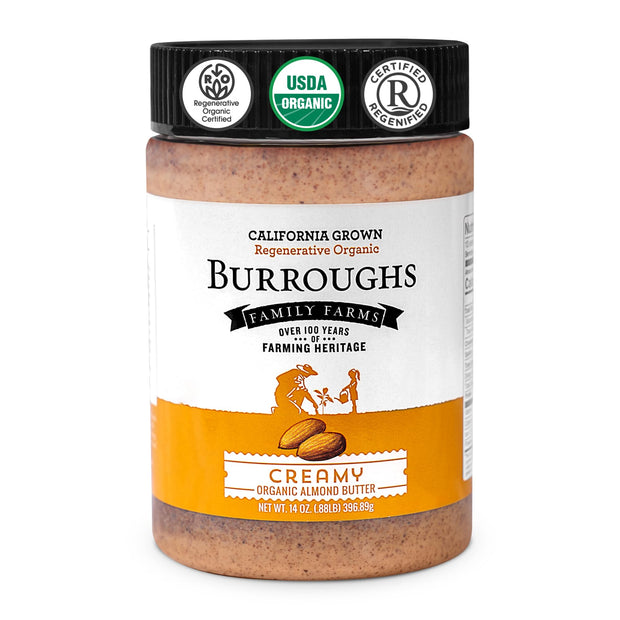 USDA Organic Crunchy Almond Butter, 14 oz – No Palm Oil, No Sugar Added Almond Nut Butter – 2x the Antioxidants and Vitamin B Versus Other Nut Butter – First Regenerative Organic Certified