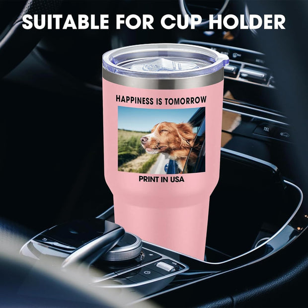 Personalized Custom Tumbler Print in USA 48 Pcs Double Wall Insulated Tumbler 32oz Stainless Steel Coffee Cup with Lid & Straw