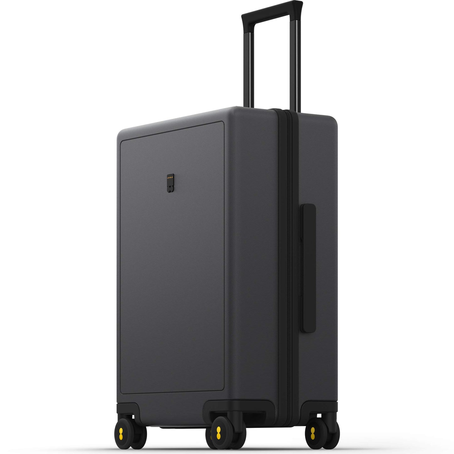 LEVEL8 Trunk Luggages, Large Suitcase 28 Inch Luggage with Spinner Wheels, Luminous Textured Checked Lightweight Hard Shell with Tsa Lock, Black