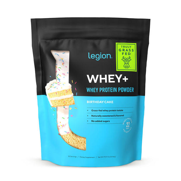 LEGION Whey+ Protein Whey Isolate from Grass Fed Cows - Whey Protein Isolate Powder Low Calorie, Non-GMO, Sugar Free, Lactose and Gluten Free, All Natural Protein Powder for Men & Women, 30 Servings