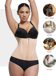 Lover-Beauty Waist Trainer for Women Tummy Control Workout Waist Cincher Corset Shapewear Body Shaper Zipper and Hooks