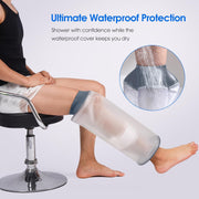 Waterproof Cast Cover for Shower Ankle Wound Protector Bath Adult Watertight Cast Bag Showering for Surgery Foot, Ankle, Burns Reusable (A-Foot)