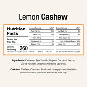 Rise Pea Protein Bar - Vegan Lemon Cashew | Breakfast Bar & Protein Snack 15g Protein Just 3 Whole Food Ingredients Non-GMO Gluten-Free Soy Free