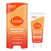 Lume Whole Body Deodorant - Invisible Cream Mini + Solid Stick Bundle - 72 Hour Odor Control - Aluminum & Baking Soda Free, Skin Loving (Lavender Sage)