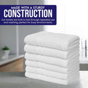 Linteum Textile Supply Premium Hair Drying Towels 100% Ring Spun Cotton Hair Towel for Women, Men, Kids 20x40 inches Quick Dry Salon Towels Hand Towel for Gym, Hair Care, Spa, Home [Pack of 6] White