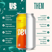 Zevia Zero Sugar Soda, Rainbow Variety Pack, 12 oz Cans (24-Pack) – Naturally Sweetened, Non-GMO Project Verified, Gluten-Free, Vegan