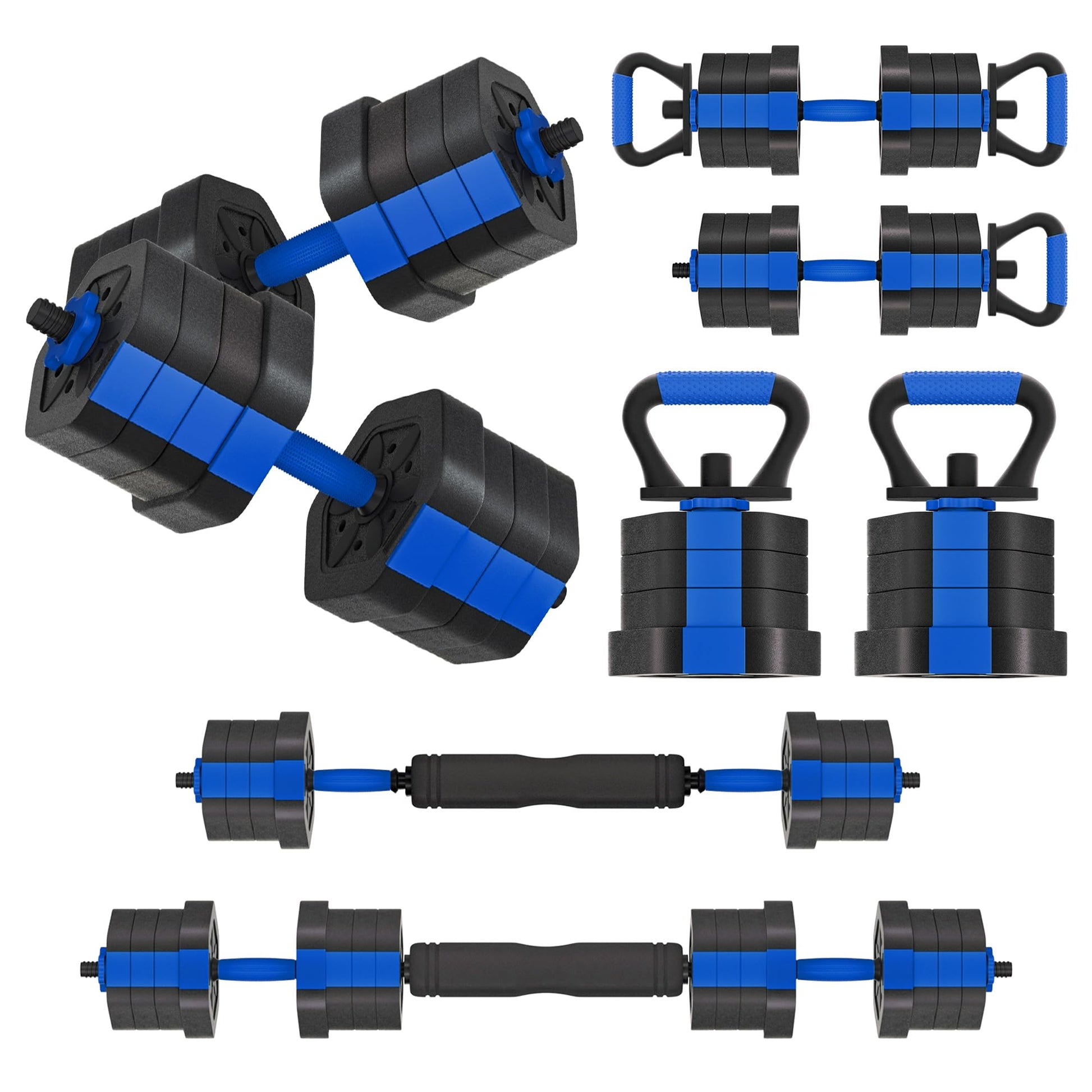 VIVITORY Dumbbell Sets Adjustable Weights, Free Weights with Connector, Non-Rolling Adjustable Dumbbell Set, Barbell for Home Gym, Hexagon, Cement Mixture