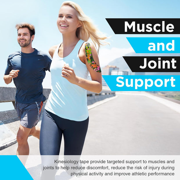 OK TAPE Hypoallergenic Digtal Printed Kinesiology Tape, Elastic Sports Athletic Tape, 2 Rolls, 2in×16.4ft Uncut Roll-DIY