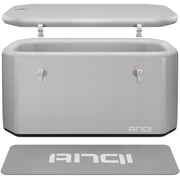 XXL Cold Plunge Tub for Athletes, Compatible with Water Chillers, 224-Gallon Inflatable Ice Bath Tub with Insulated Lid, Thermometer, Water-Absorbent Mat, Portable Ice Pod for Cold Water Therapy