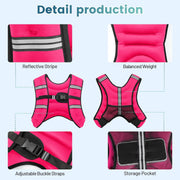 Weighted Vest, 8lb/12lb/16lb/20lb/25lb/30lb Weight Vest with Two Adjustment Straps for Men Women, Weight Vests with Reflective Stripe for Strength Training, Running, Jogging, Walking